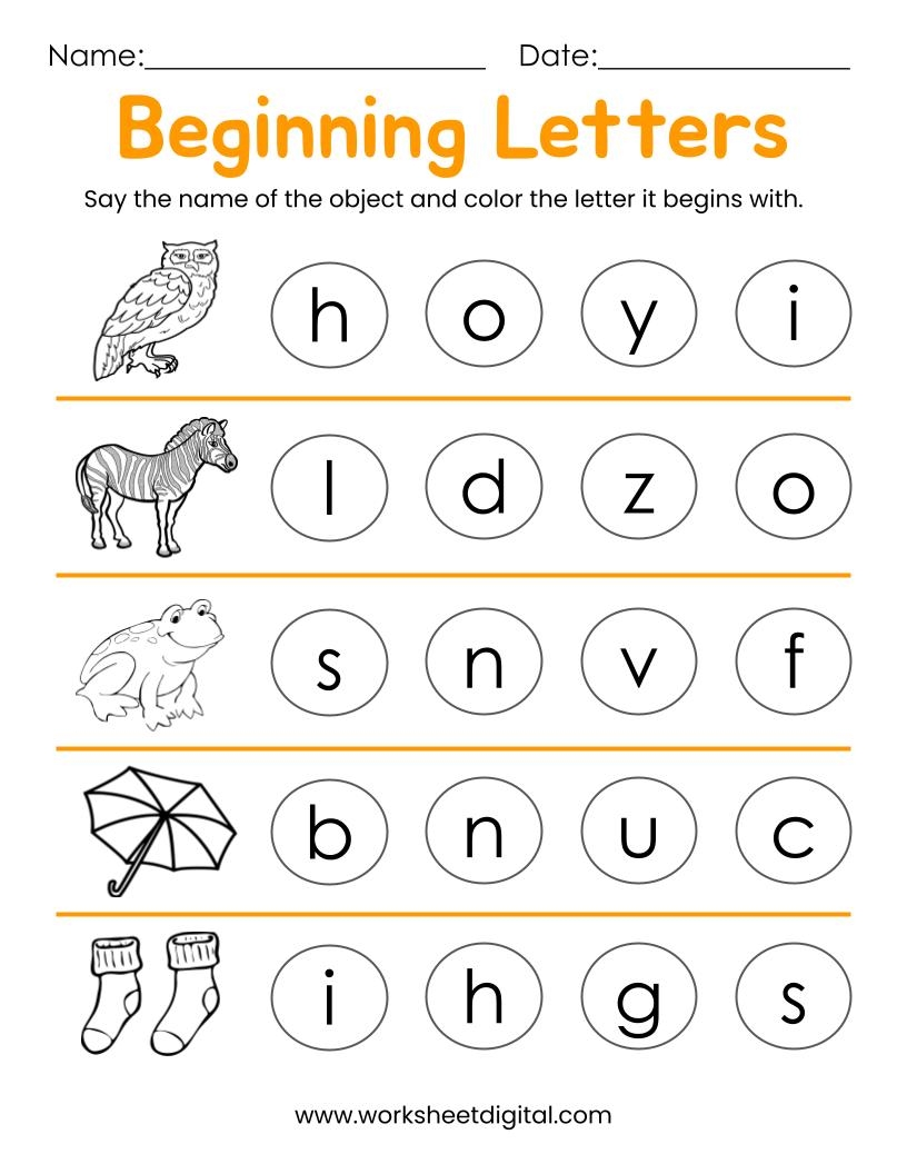 10 Printable Beginning Letters Worksheets For Kindergarten Preschool Homeschool Made By Teachers A Or An Free Worksheet For Kindergarten