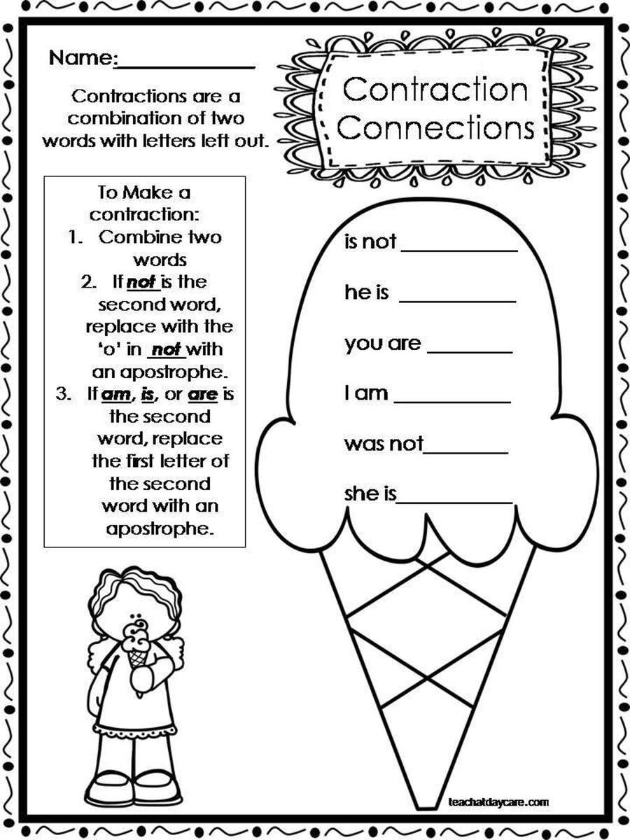 10 Printable Contractions Worksheets 1st 2nd Grade ELA Worksheets Etsy Contractions Worksheets Matching Game Activity Assessment Made By Teachers