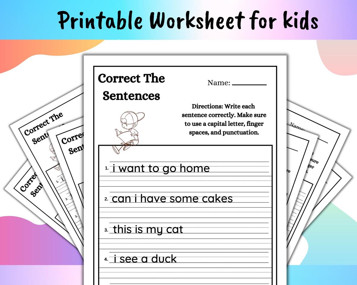 10 Printable Correct The Sentences Worksheets 1st 2nd Grade Preschool Worksheets Kindergarten Worksheets ELA Worksheets Etsy Israel 10 Printable Correct The Sentences Worksheets 1st 2nd Grade Preschool Worksheets Kindergarten Worksheets ELA Worksheets Etsy Israel