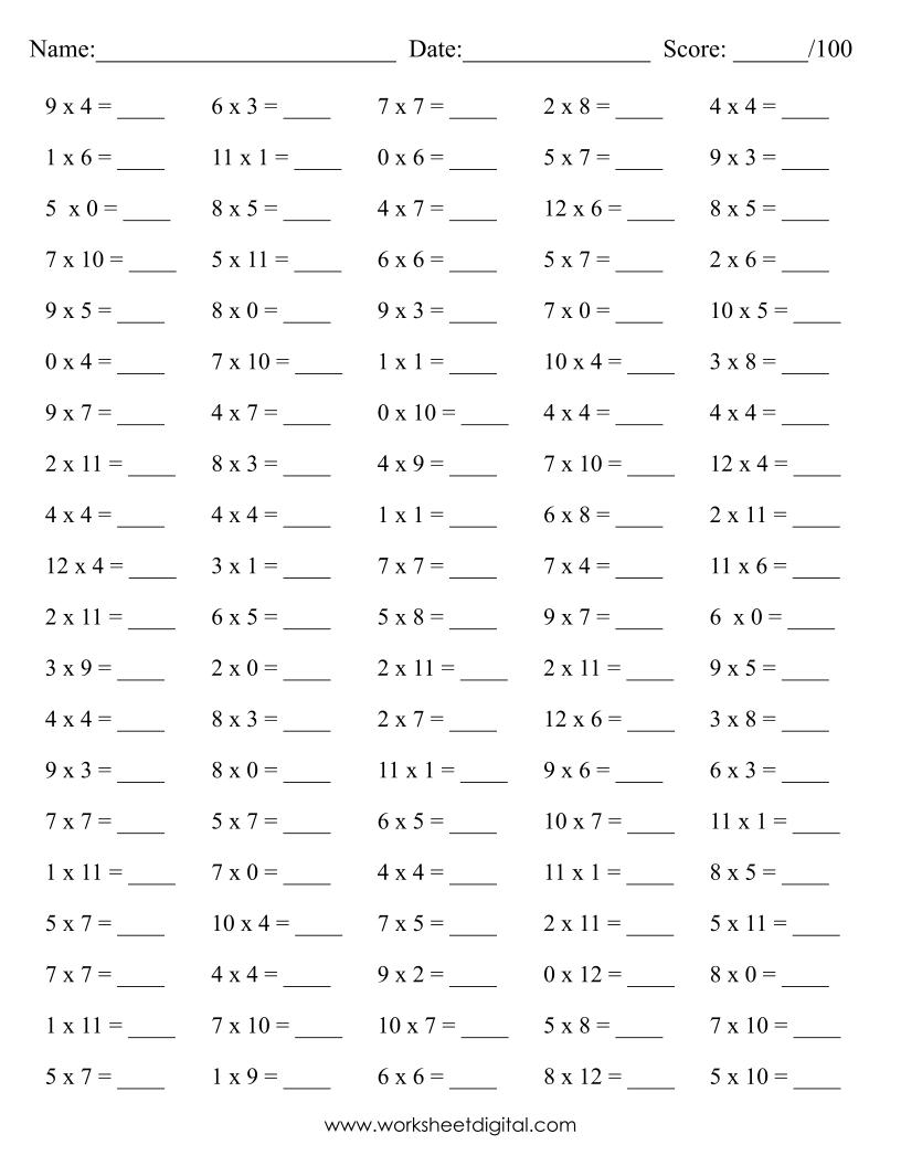 10 Printable Math Drills Multiplication Timetable 0 To 12 Practice Speed Counting PDF Made By Teachers 10 Printable Math Drills Multiplication Timetable 0 To 12 Practice Speed Counting PDF Made By Teachers