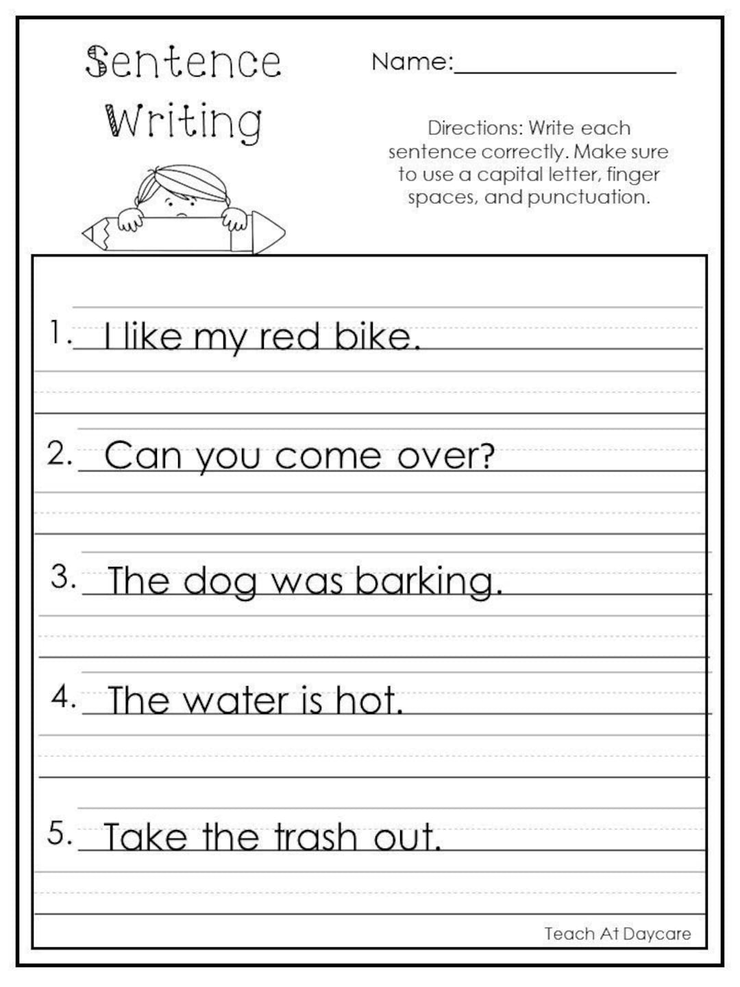 10 Printable Write The Sentence Worksheets 1st 3rd Grade ELA Worksheets Etsy Sweden Sentence Writing Worksheets Free Printables