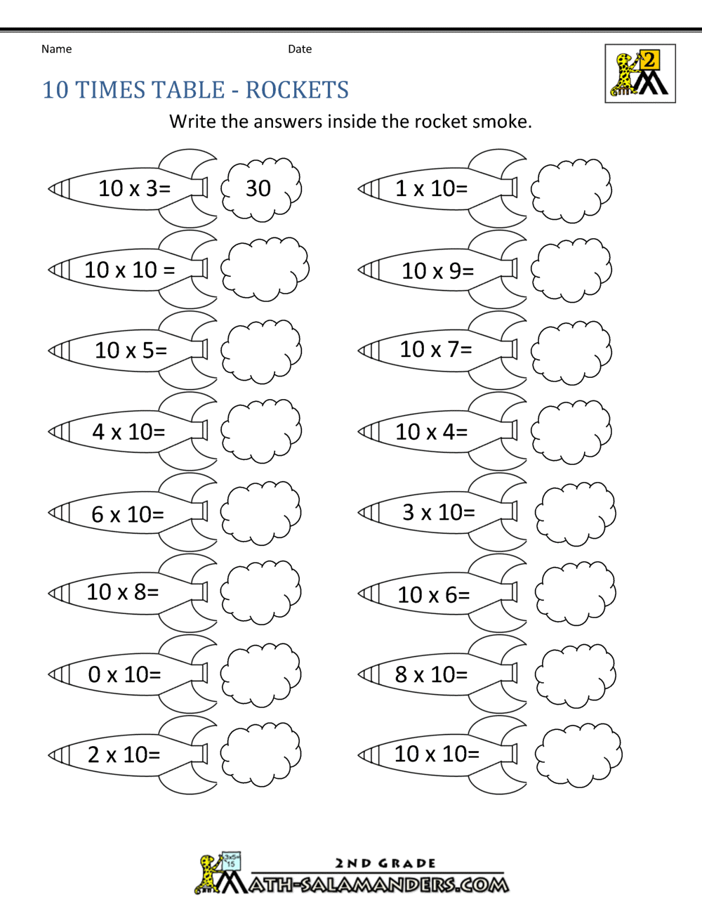 10 Times Table Times Tables Worksheets Circles 1 To 10 Times Tables