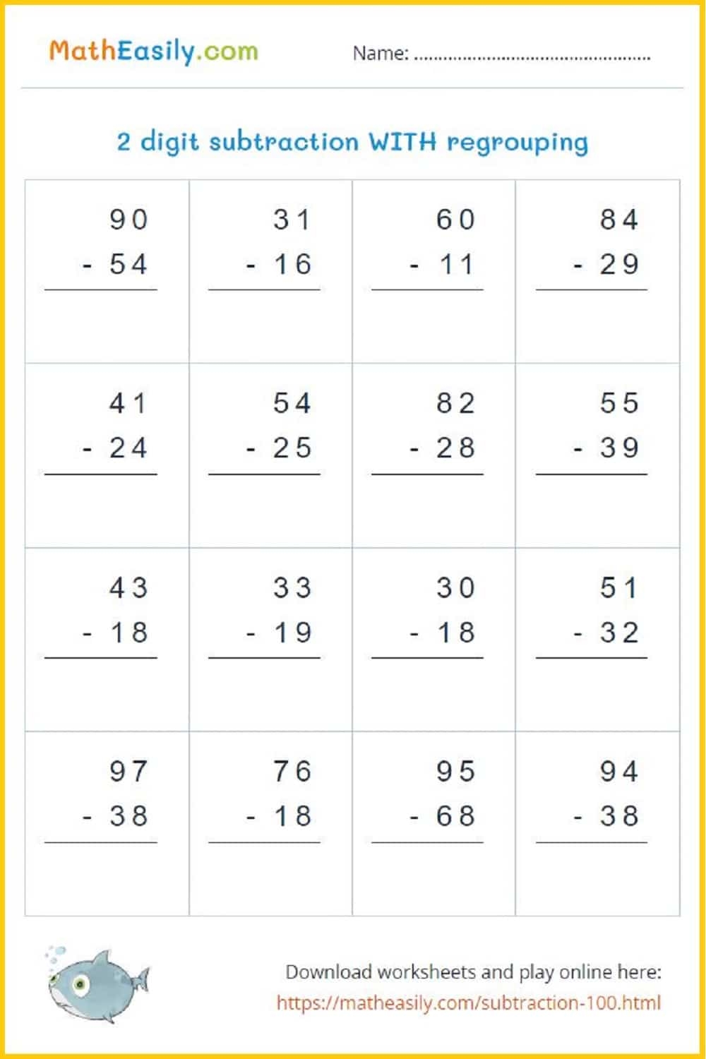 100 Math Subtraction Worksheets PDF Free Download 100 Math Subtraction Worksheets PDF Free Download
