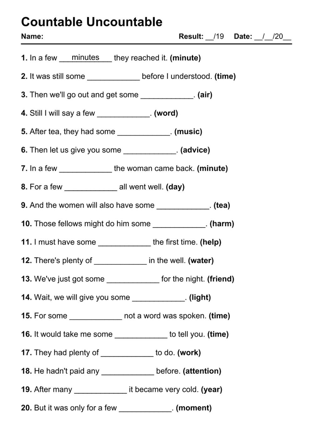 101 Countable Uncountable PDF Worksheets With Answers Grammarism Countable And Uncountable Nouns Write The Words In The Correct Columns Grammar Worksheet Bk2 Printable Pdf Ezpzlearn