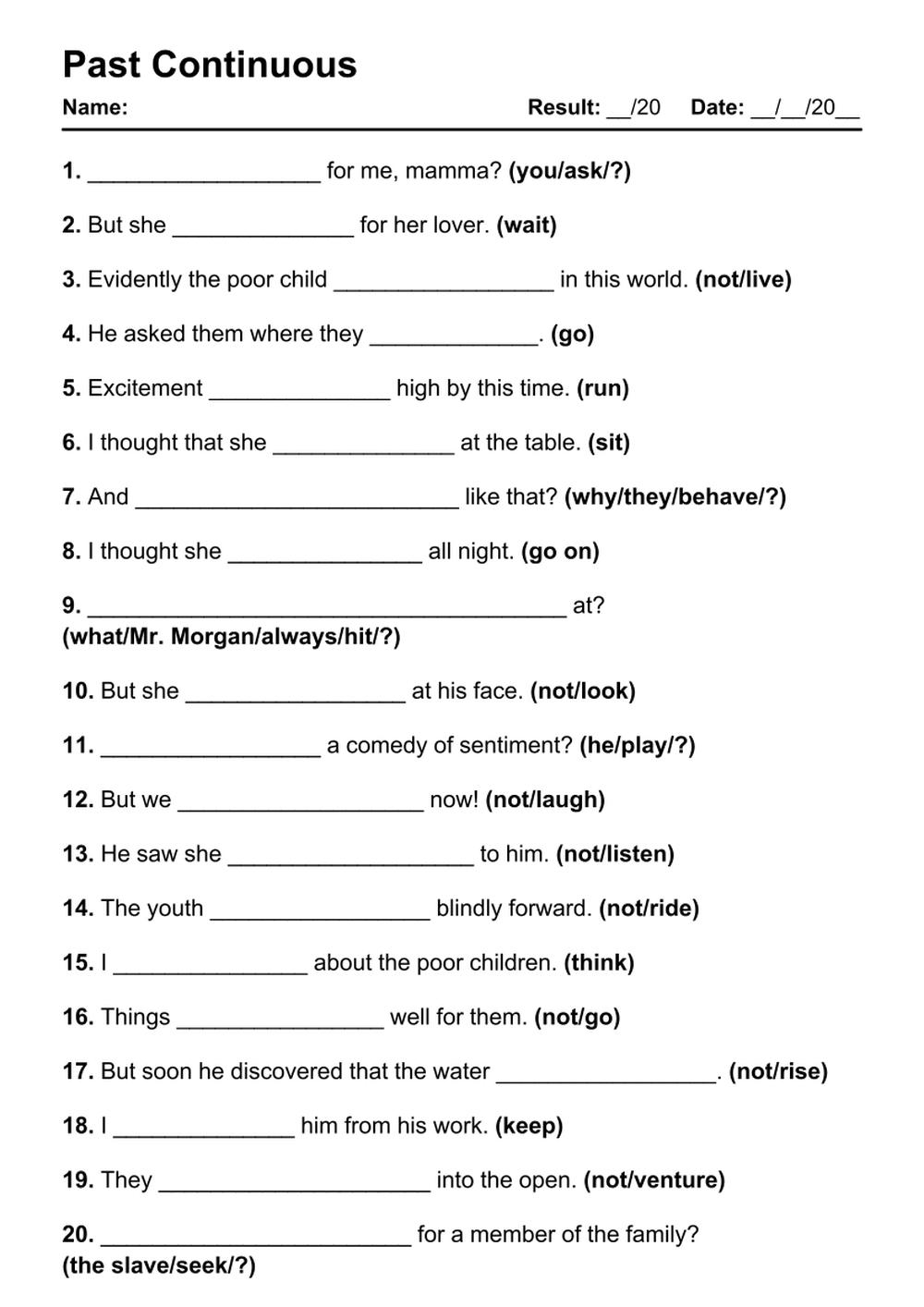 101 Past Continuous PDF Worksheets With Answers Grammarism 101 Past Continuous PDF Worksheets With Answers Grammarism