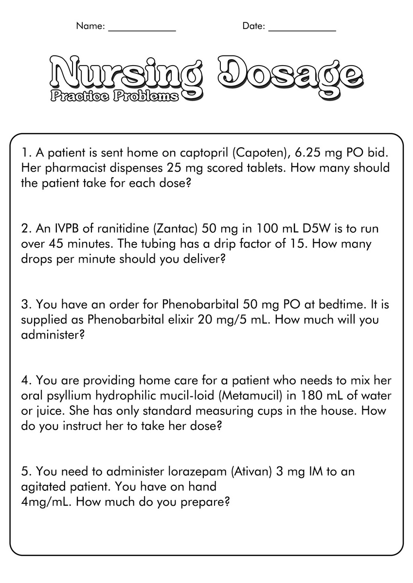 11 Med Math Worksheets Free PDF At Worksheeto