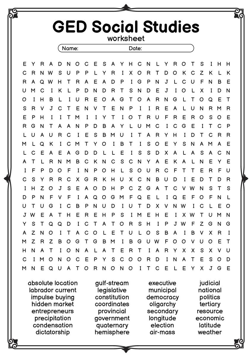 12 Printable GED Social Studies Worksheets Free PDF At Worksheeto