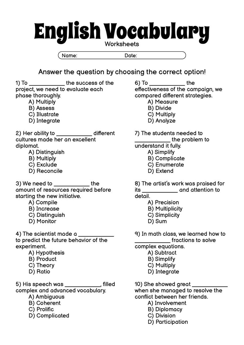 13 English 9th Grade Vocabulary Worksheets Free PDF At Worksheeto