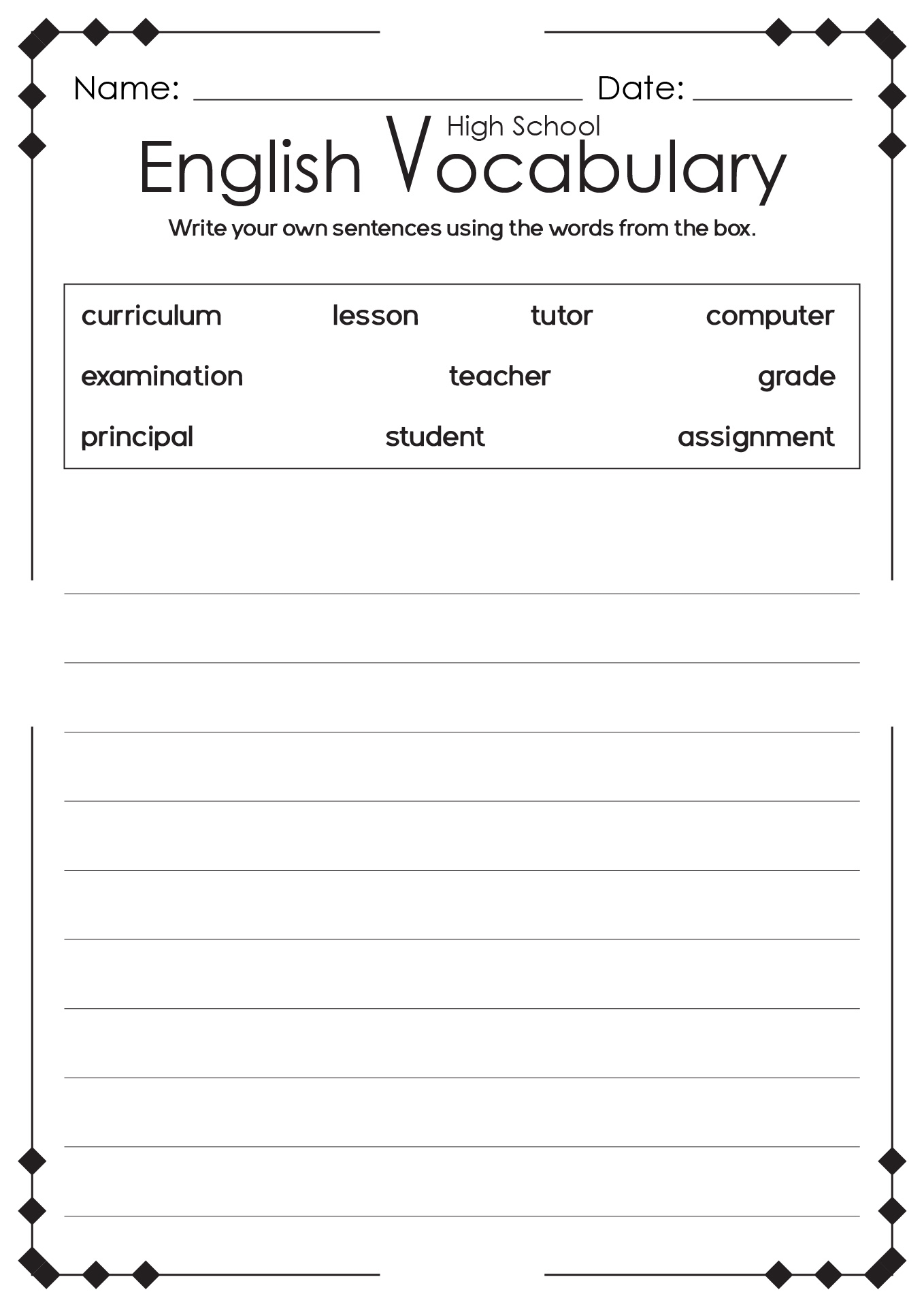 13 High School English Language Arts Worksheets Free PDF At Worksheeto 13 High School English Language Arts Worksheets Free PDF At Worksheeto