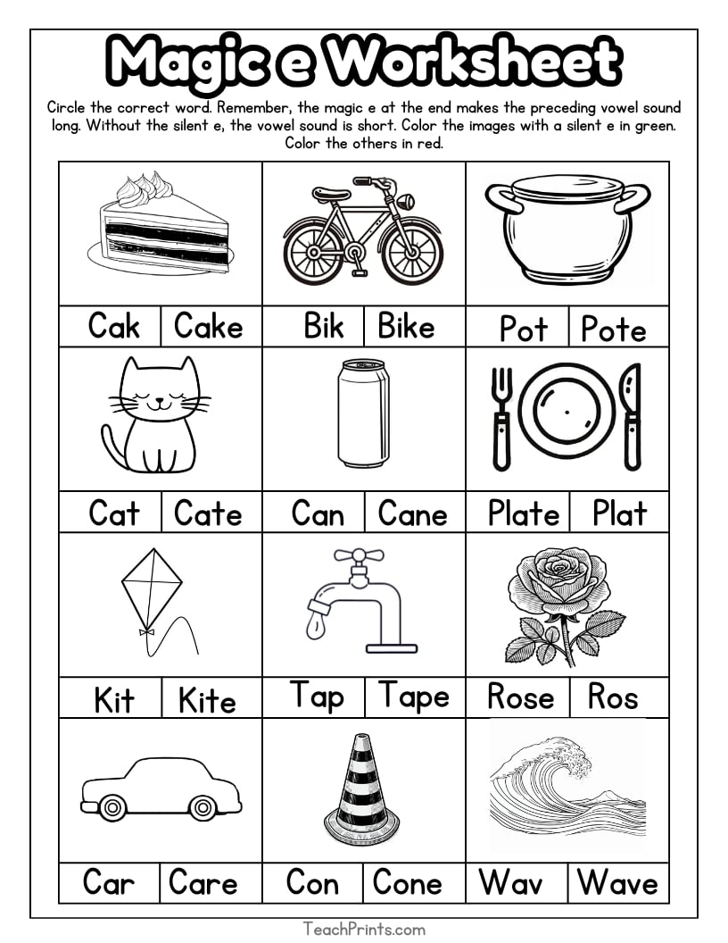 13 Magic E Worksheets Free PDF Printables Teach Prints 13 Magic E Worksheets Free PDF Printables Teach Prints