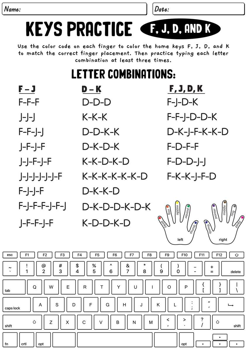 14 Computer Keyboard Worksheet Free PDF At Worksheeto Tracing Numbers 1 10 Worksheets Free Printable Pdfs Teach Prints
