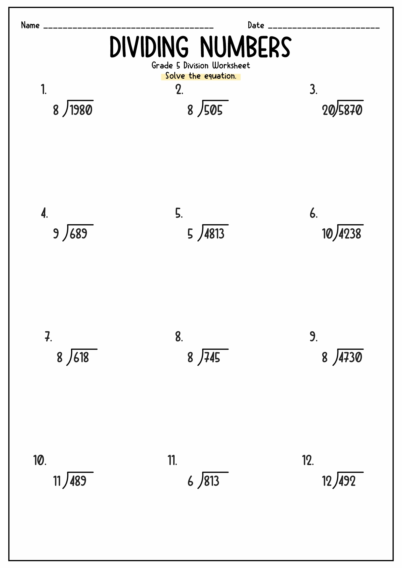 15 Free Division Worksheets For 5th Grade Free PDF At Worksheeto 15 Free Division Worksheets For 5th Grade Free PDF At Worksheeto