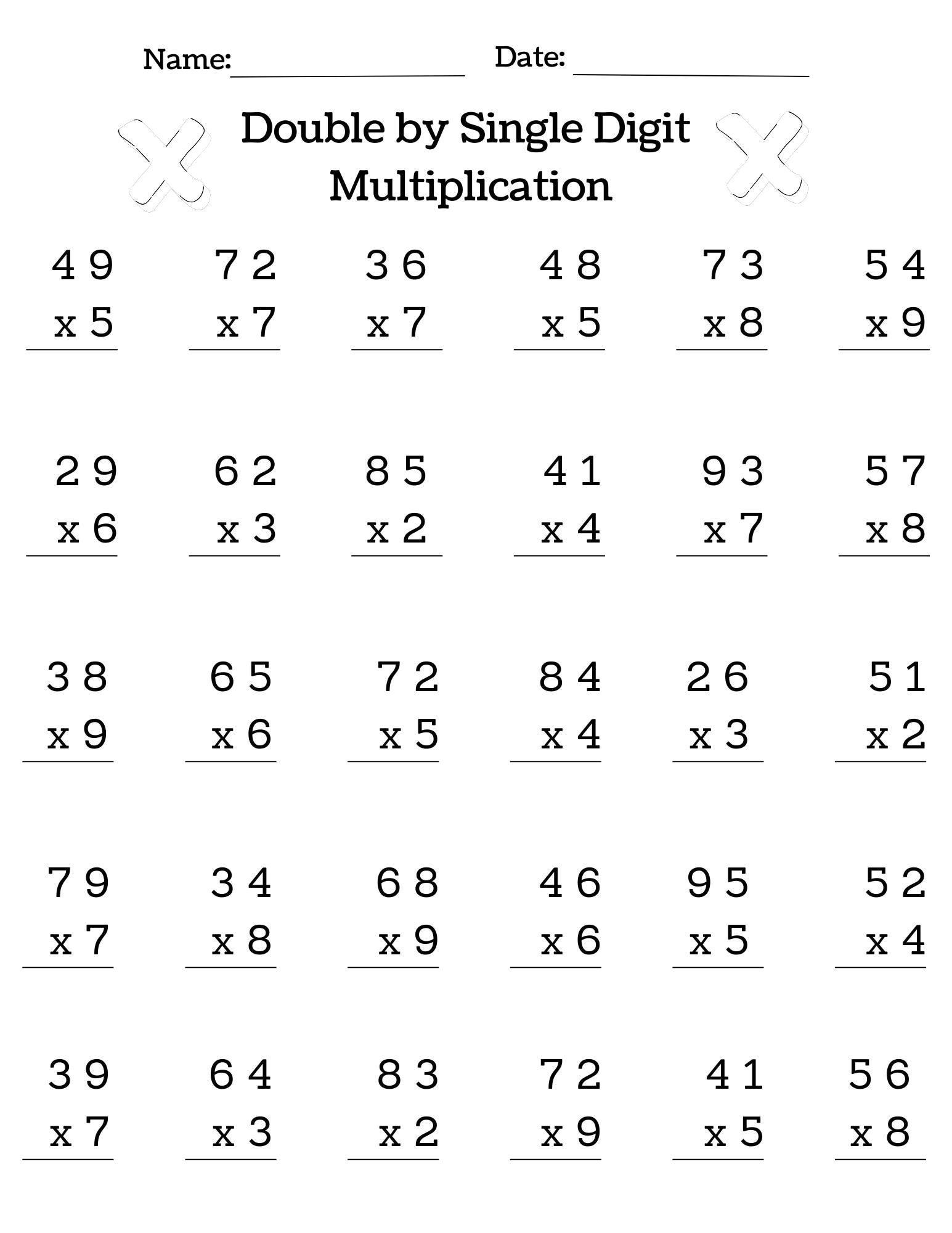 15 Printable Multiplication Division Worksheets Fill In The Blanks Double Digit By Single Digit Math Drills Answers Included Etsy Multiplication Worksheets For 3rd Grade