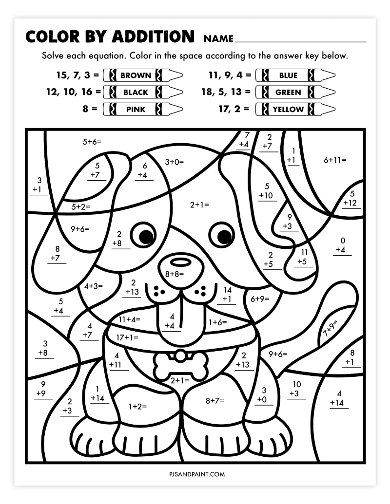 16 Free Printable Color By Number Worksheets Pjs And Paint Math Coloring Pages Printable PDFs By K12mathworksheets