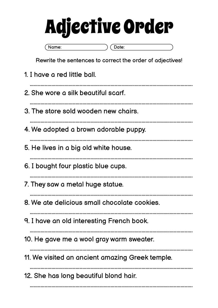 16 Printable Adjective Worksheets 4th Grade Free PDF At Worksheeto 16 Printable Adjective Worksheets 4th Grade Free PDF At Worksheeto