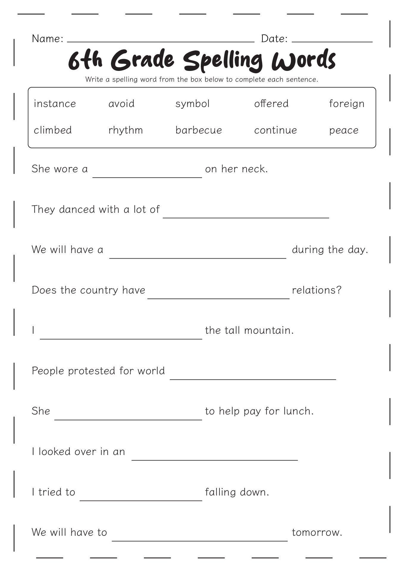 8 Printable Second Grade Writing Spelling Worksheets Spelling Test Etsy