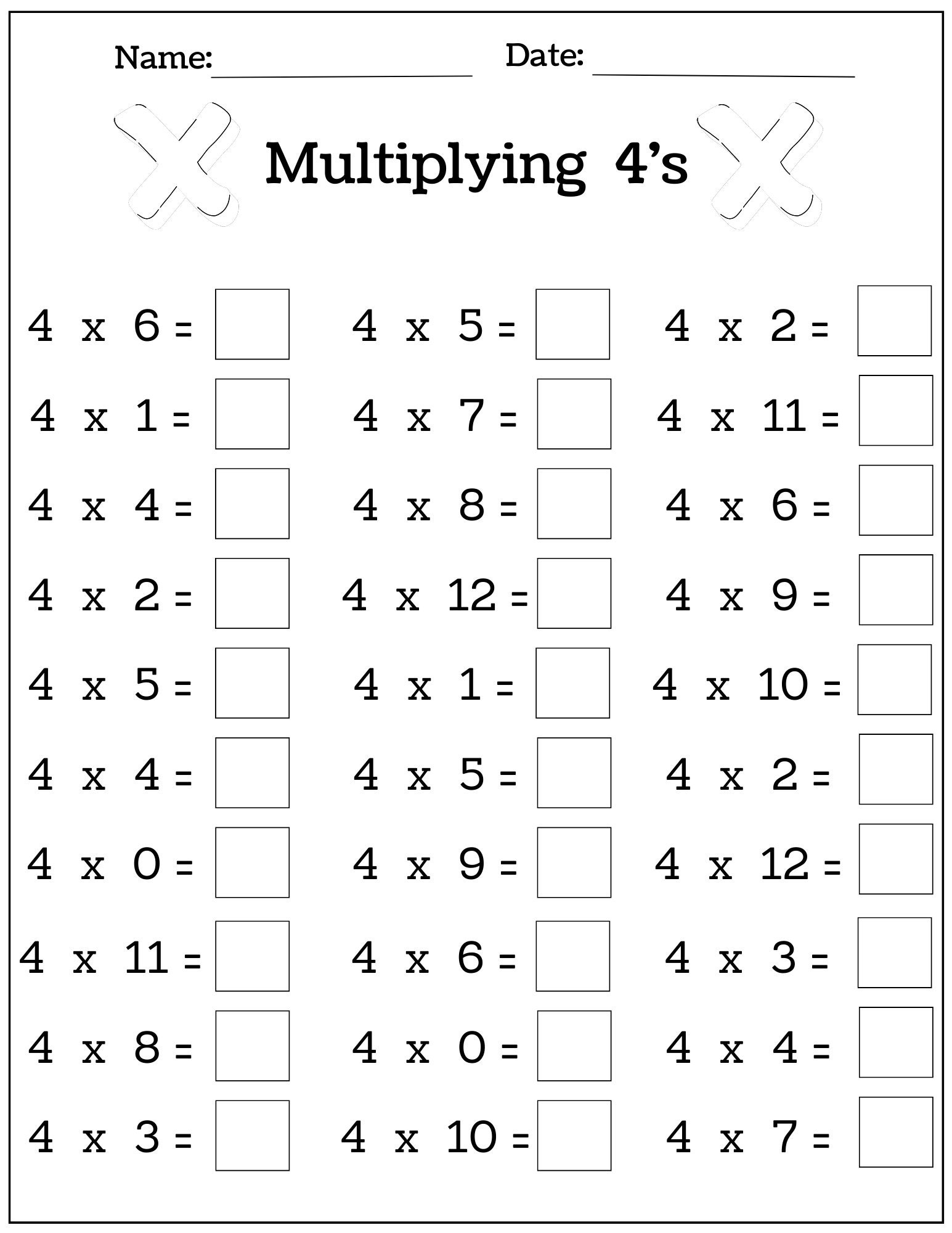 24 Printable Multiplication Worksheets Fill In The Blanks Single Digit Multiplication Numbers 1 12 Etsy Sweden 24 Printable Multiplication Worksheets Fill In The Blanks Single Digit Multiplication Numbers 1 12 Etsy Sweden