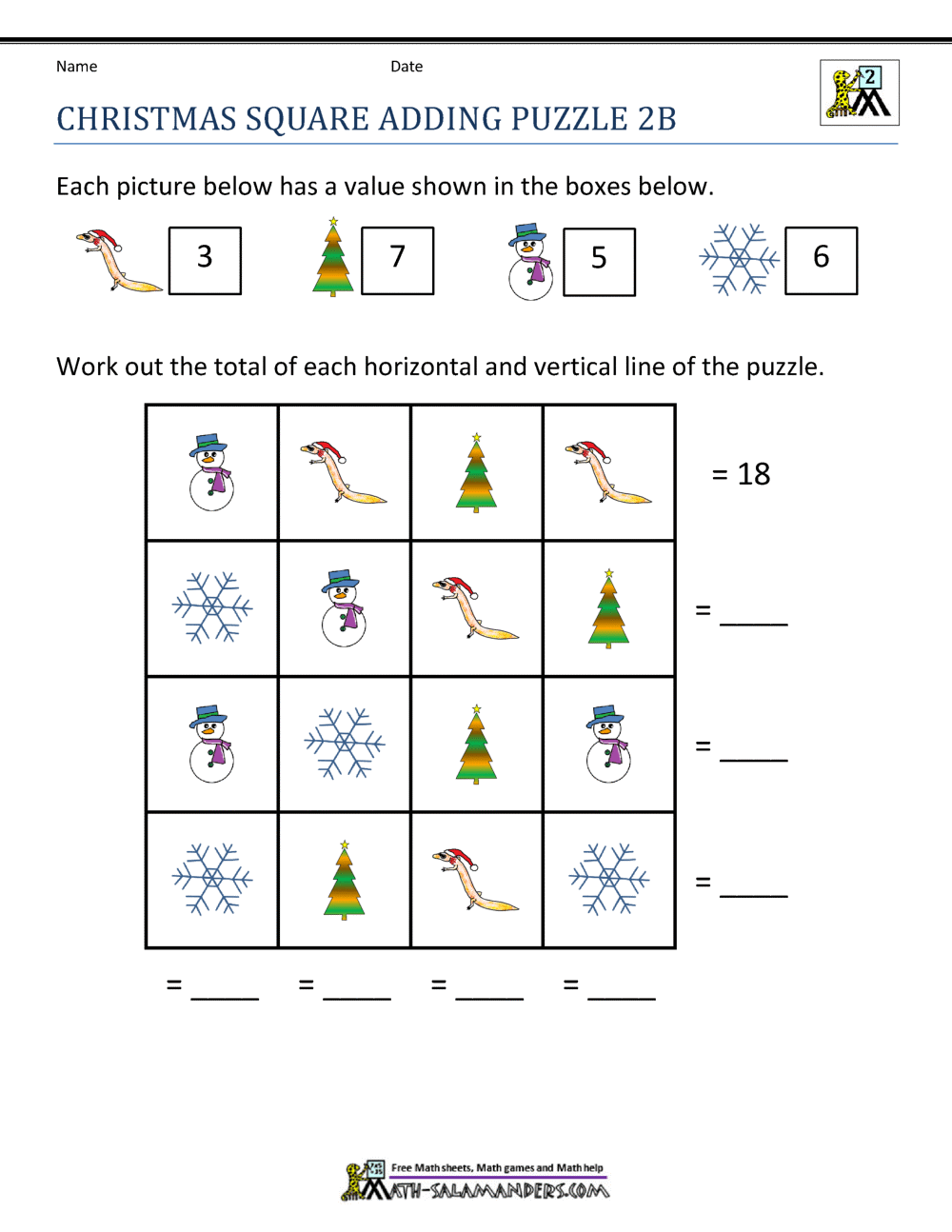 2nd Grade Christmas Math Worksheets Easy Christmas Math Worksheets Free Kids Activity Zone