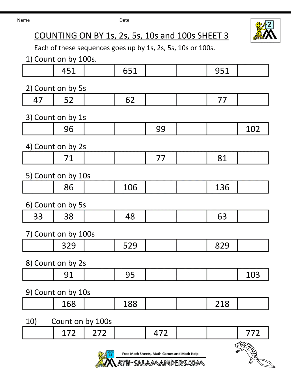 2nd Grade Counting Worksheets 2nd Grade Counting Worksheets