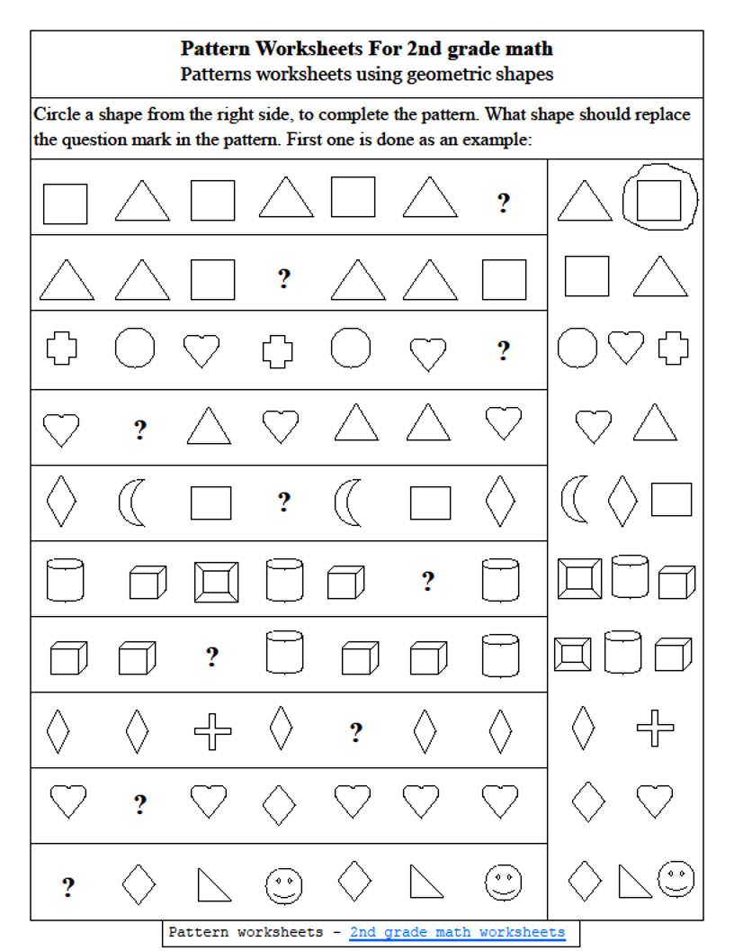 Free Kindergarten Worksheets Spot The Patterns