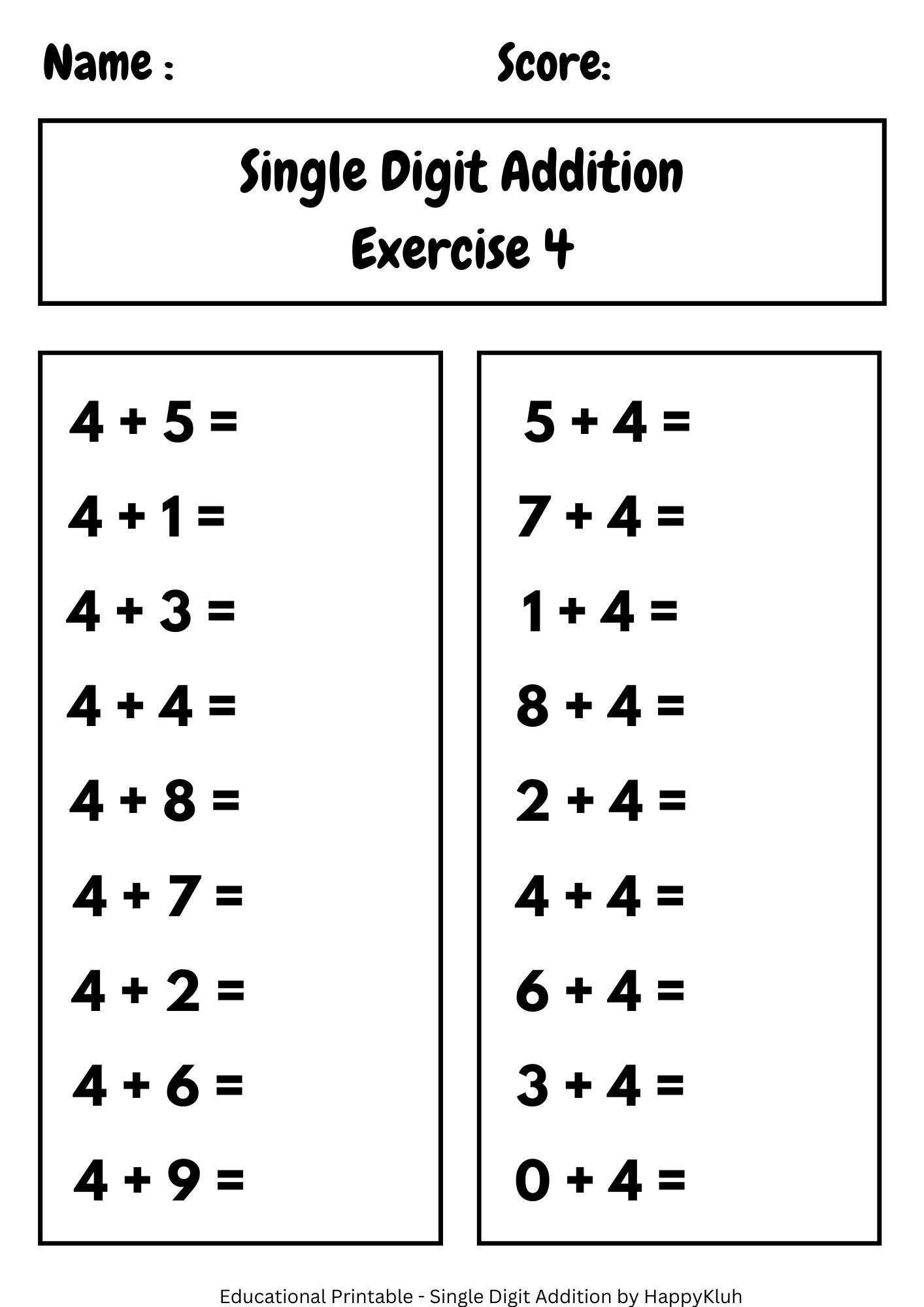 30 Printable Single Digit Addition Worksheets Preschool 2nd Grade Math Etsy 13 Free Christmas Worksheets For Second Grade Second Grade Teaching Blog