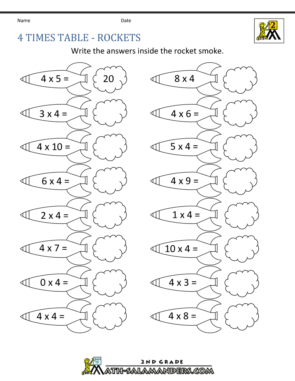 4 Times Table 4 Times Table