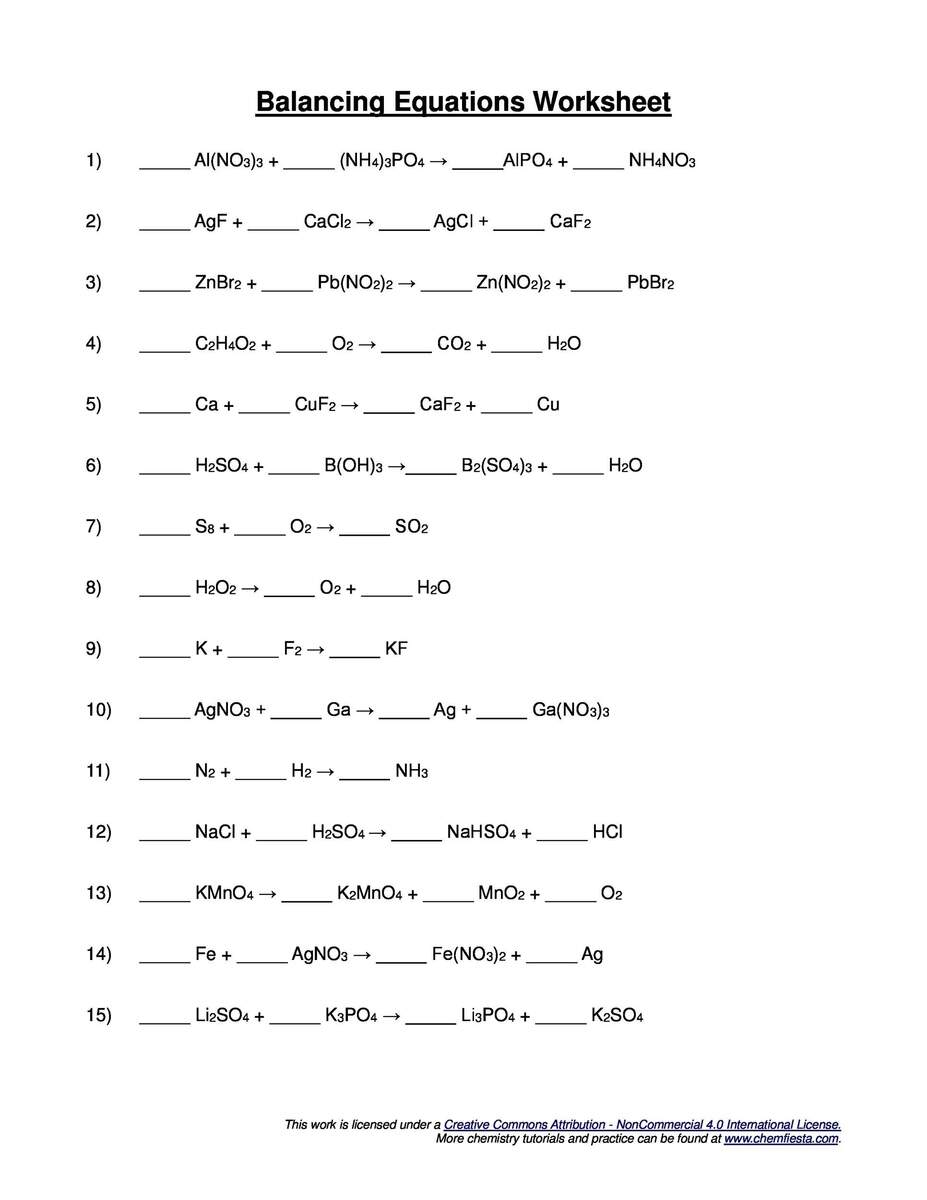 49 Balancing Chemical Equations Worksheets With Answers 50 Free Printable Counting Atoms Worksheet To Download In PDF