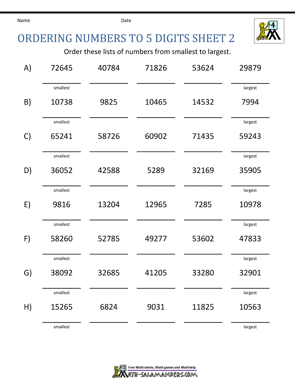 4th Grade Place Value Worksheets 4th Grade Place Value Worksheets