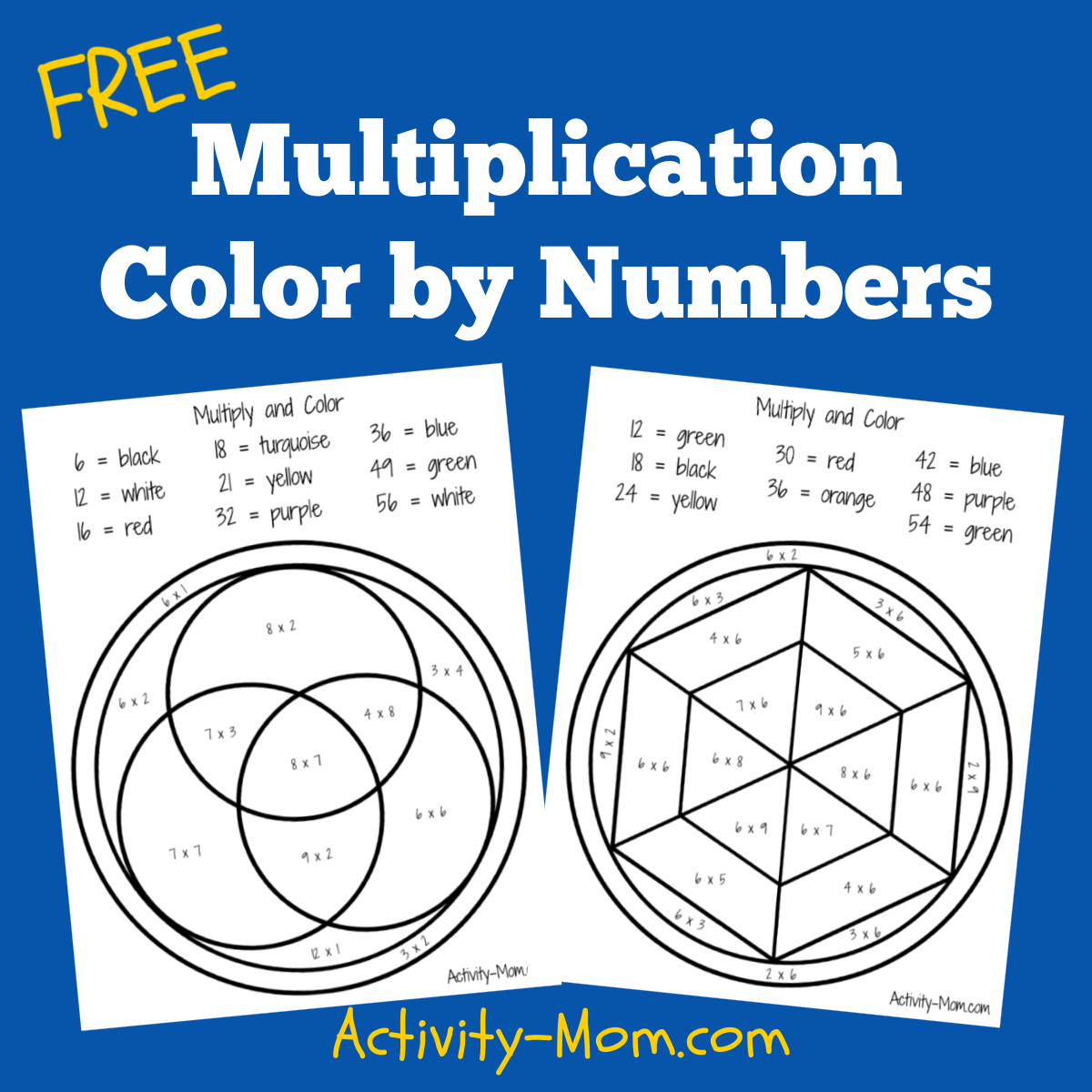 5 Free Multiplication Color By Number Worksheets The Activity Mom 5 Free Multiplication Color By Number Worksheets The Activity Mom