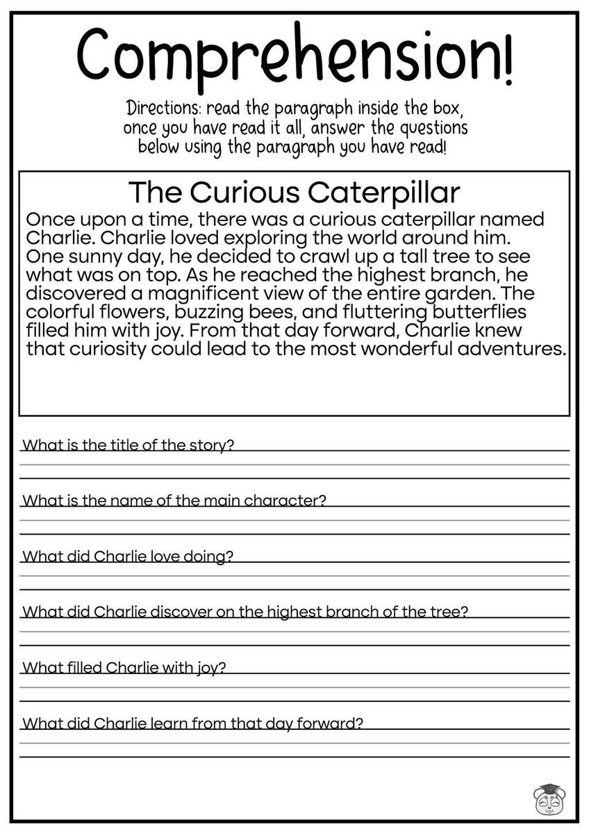 5 Printable Reading Comprehension English Worksheets Ages 4 7 KG1 To Grade 2 Etsy Sixth Grade Reading Comprehension Worksheets Free Printable 6th Grade Reading Passages