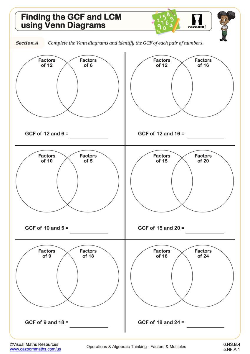 5th Grade Factors Multiples Worksheets PDF Printable Worksheets Cazoom Math