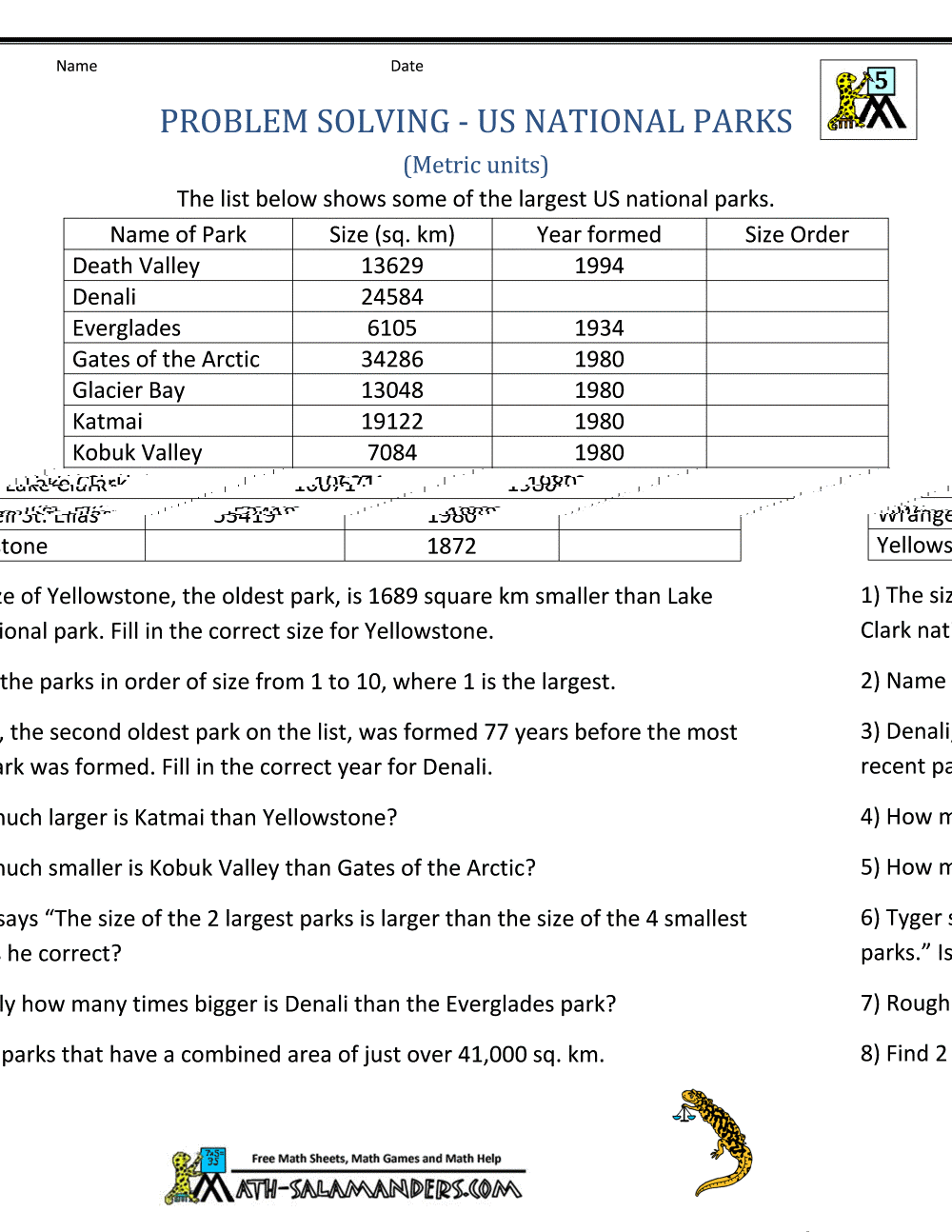 5th Grade Math Word Problems