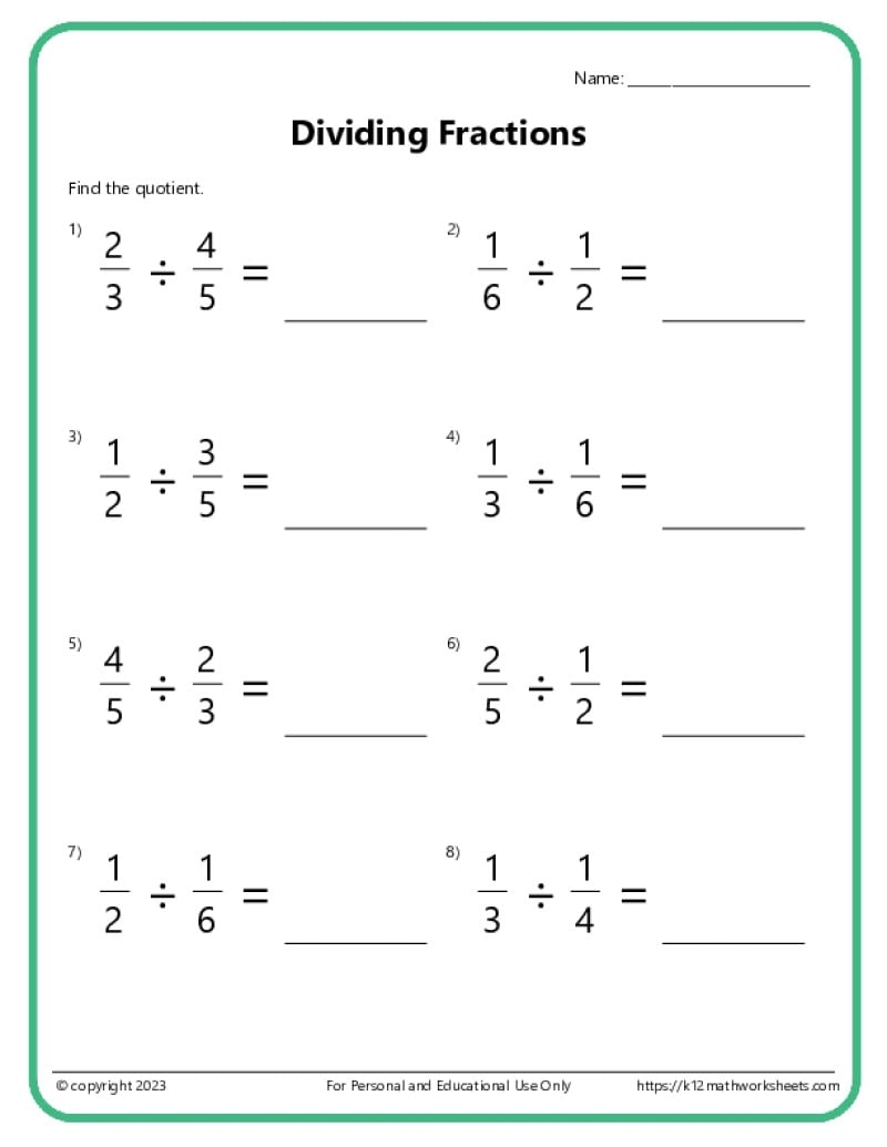 5th Grade Fractions Worksheets PDF Printable Worksheets Cazoom Math