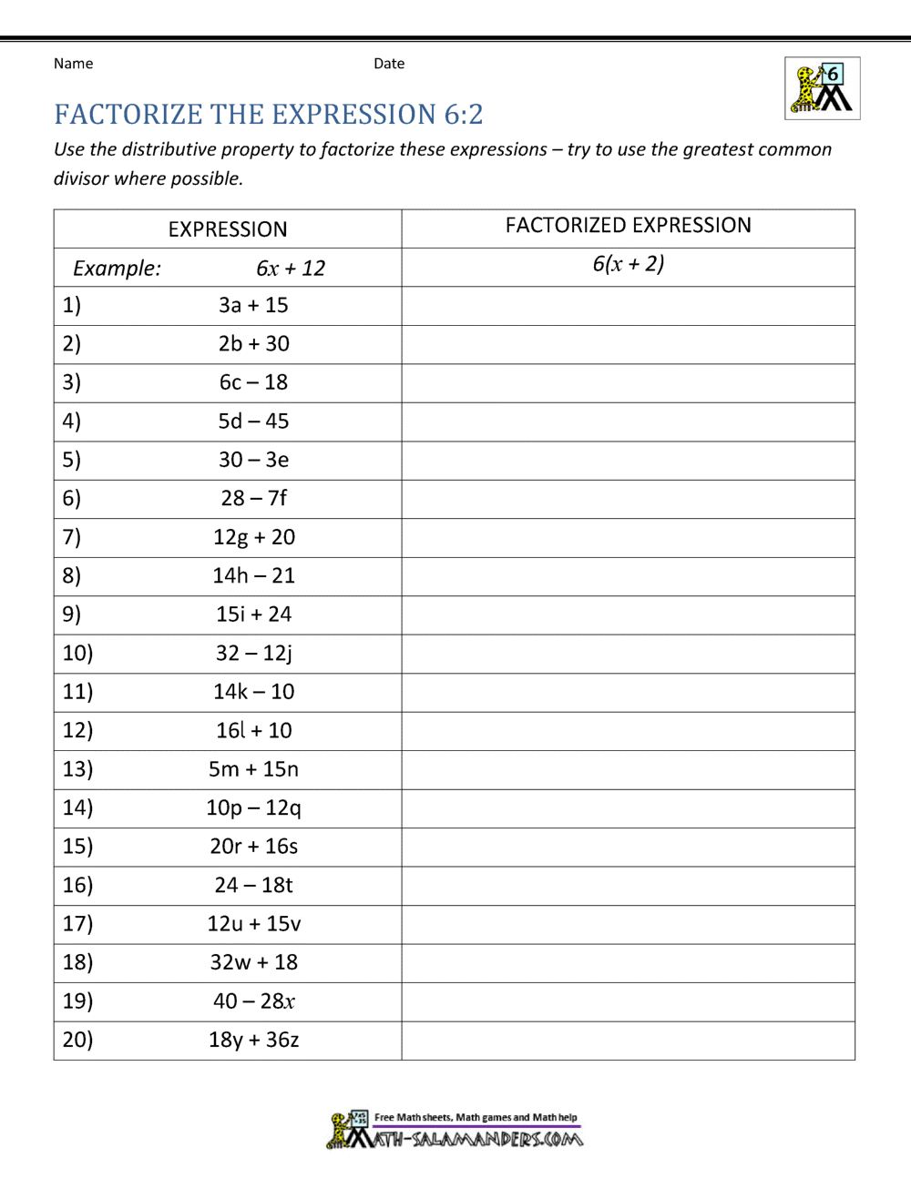 6th Grade Distributive Property Worksheets 40 Distributive Property Worksheet Samples To Download In PDF