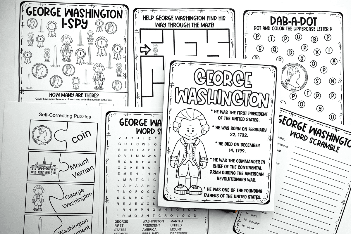 7 Free Printable George Washington Activities 7 Free Printable George Washington Activities