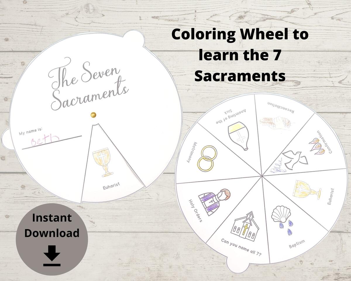 7 Sacraments Coloring Wheel Sunday School Activity Church Activity Youth Group Game Printable Bible Activity Kids Lesson Etsy 7 Sacraments Coloring Wheel Sunday School Activity Church Activity Youth Group Game Printable Bible Activity Kids Lesson Etsy
