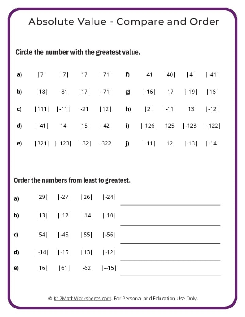Seventh Grade Solving Equations Worksheet