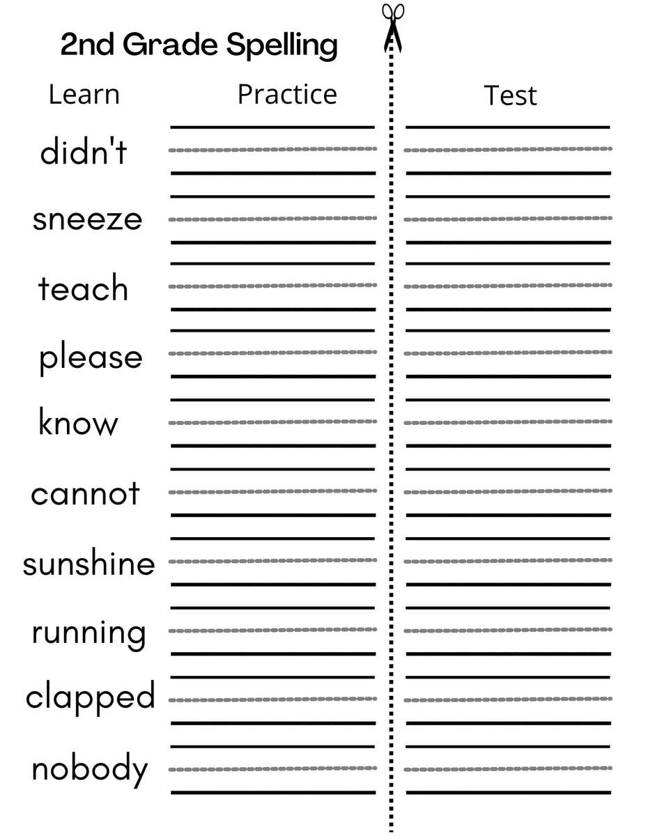 8 Printable Second Grade Writing Spelling Worksheets Spelling Test Etsy 17 Spelling Words Worksheets Grade 2