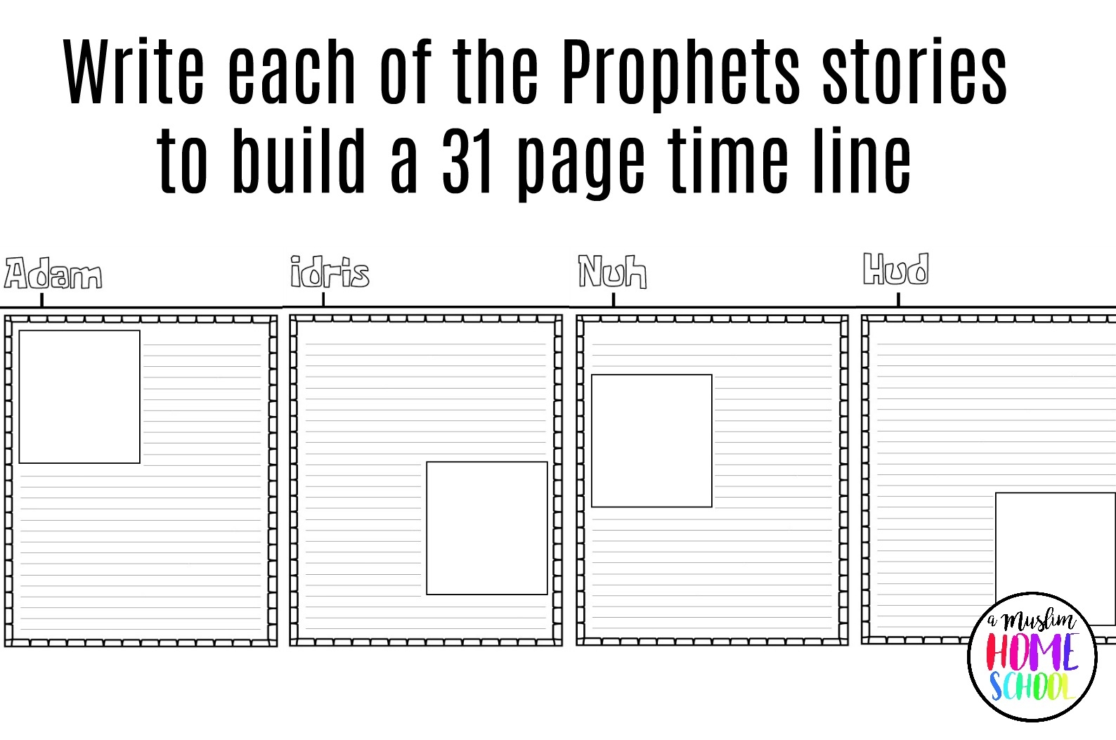 A Muslim Homeschool Stories Of The Prophets Time Line Printable