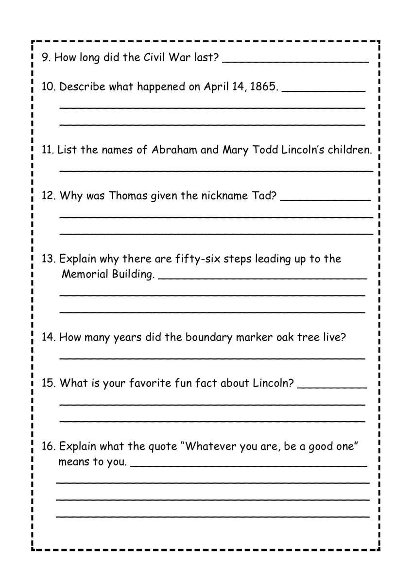 Abraham Lincoln Reading Comprehension Passage Made By Teachers