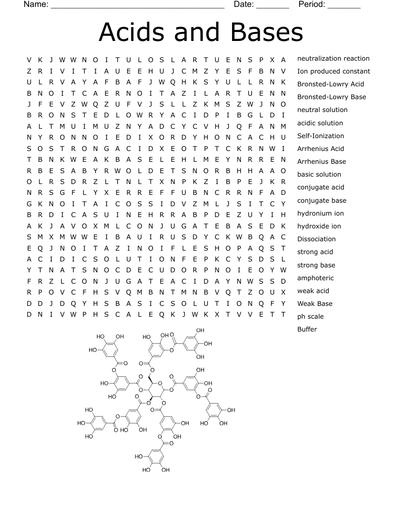 Acid Base Matching Worksheet WordMint Acid Base Matching Worksheet WordMint