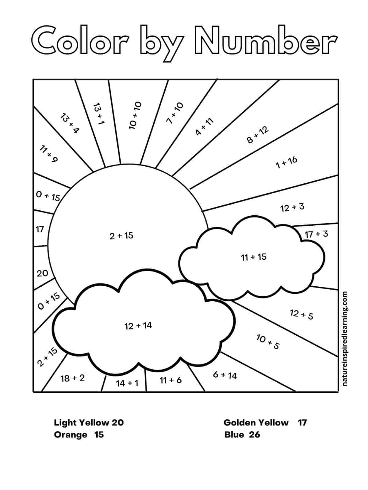 Addition Color By Number Worksheets Nature Inspired Learning Math Coloring Pages Printable PDFs By K12mathworksheets
