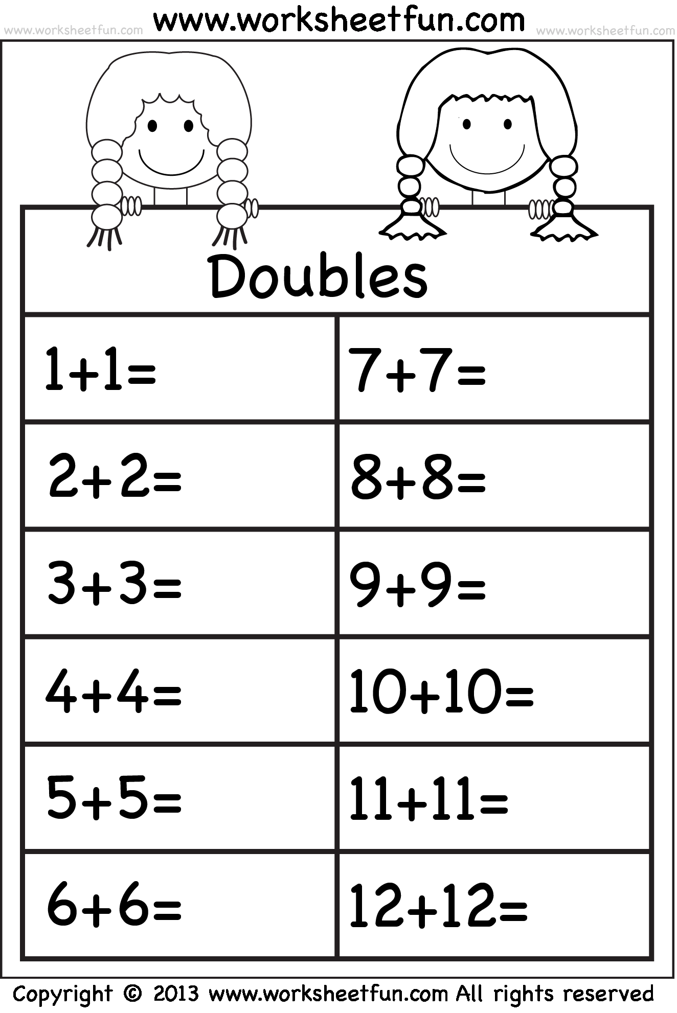 Addition Doubles 1 Worksheet FREE Printable Worksheets Worksheets Library Doubling Numbers To 20 Addition Worksheet Printable PDF Year 2 Year 3 Addition Worksheet