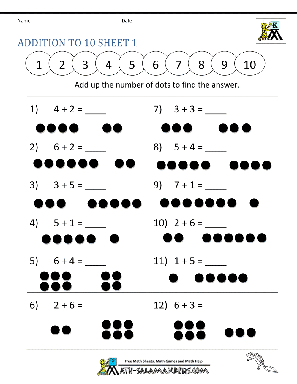 Addition Math Worksheets For Kindergarten Addition Math Worksheets For Kindergarten