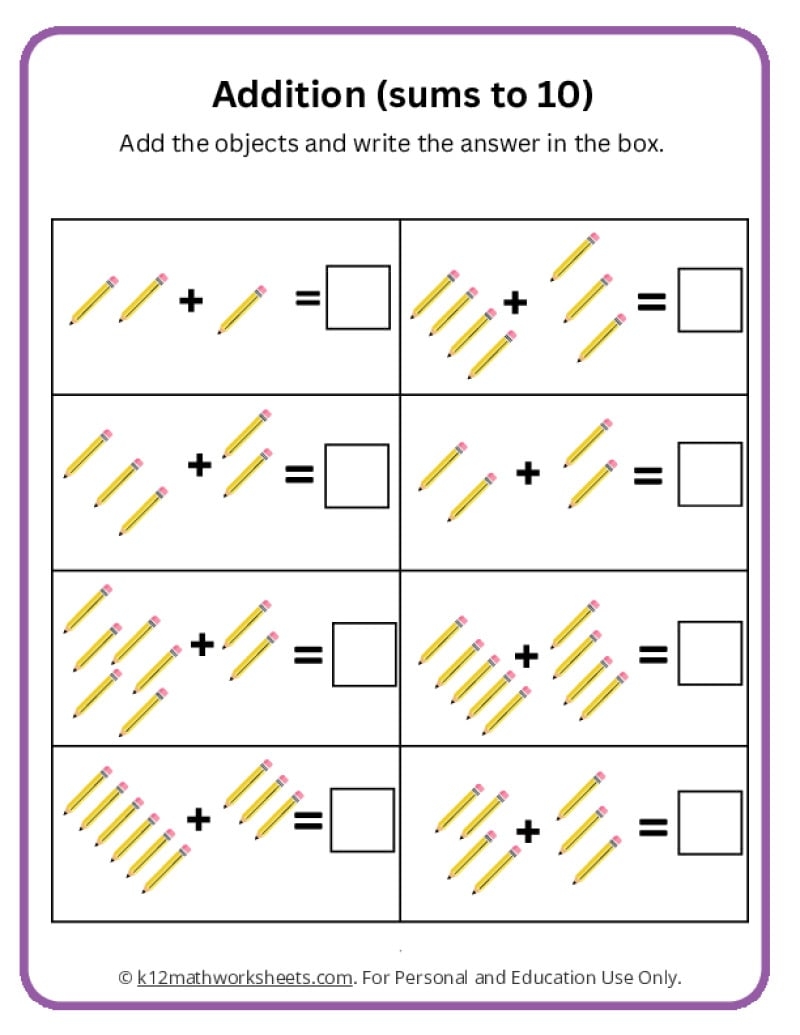 Addition Worksheets K12 Math Worksheets Addition Worksheets For Kindergarten