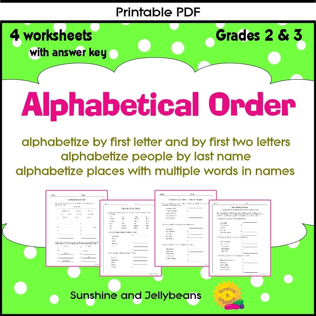 Alphabetical Order Words People And Places 4 Worksheets Grades 2 3 Made By Teachers Free Printable Summer Theme Alphabetizing Worksheet The Artisan Life