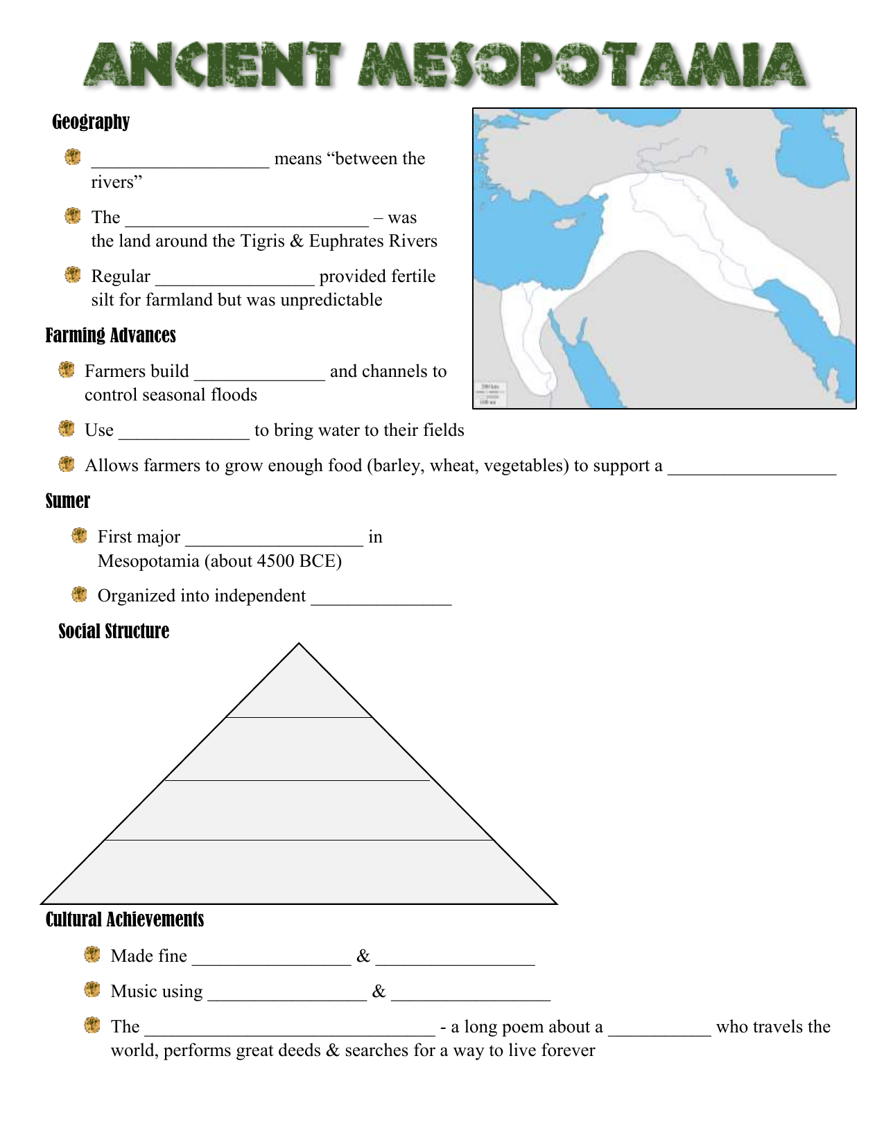 Ancient Mesopotamian Geography My Worksheet Maker Create Your Own Worksheets