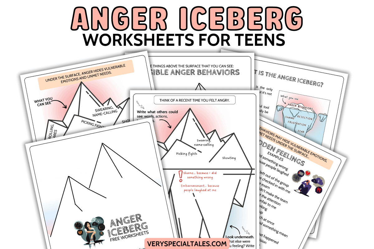 Anger Iceberg For Teens Printable PDF Very Special Tales Anger Iceberg Creative Play Therapist