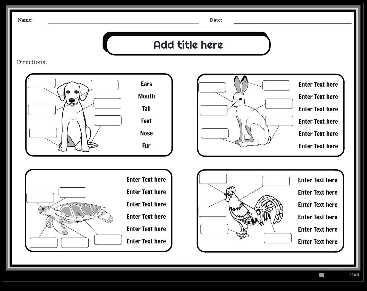 Animals Body Parts Worksheet Storyboard By Templates Animals Body Parts Worksheet Storyboard By Templates