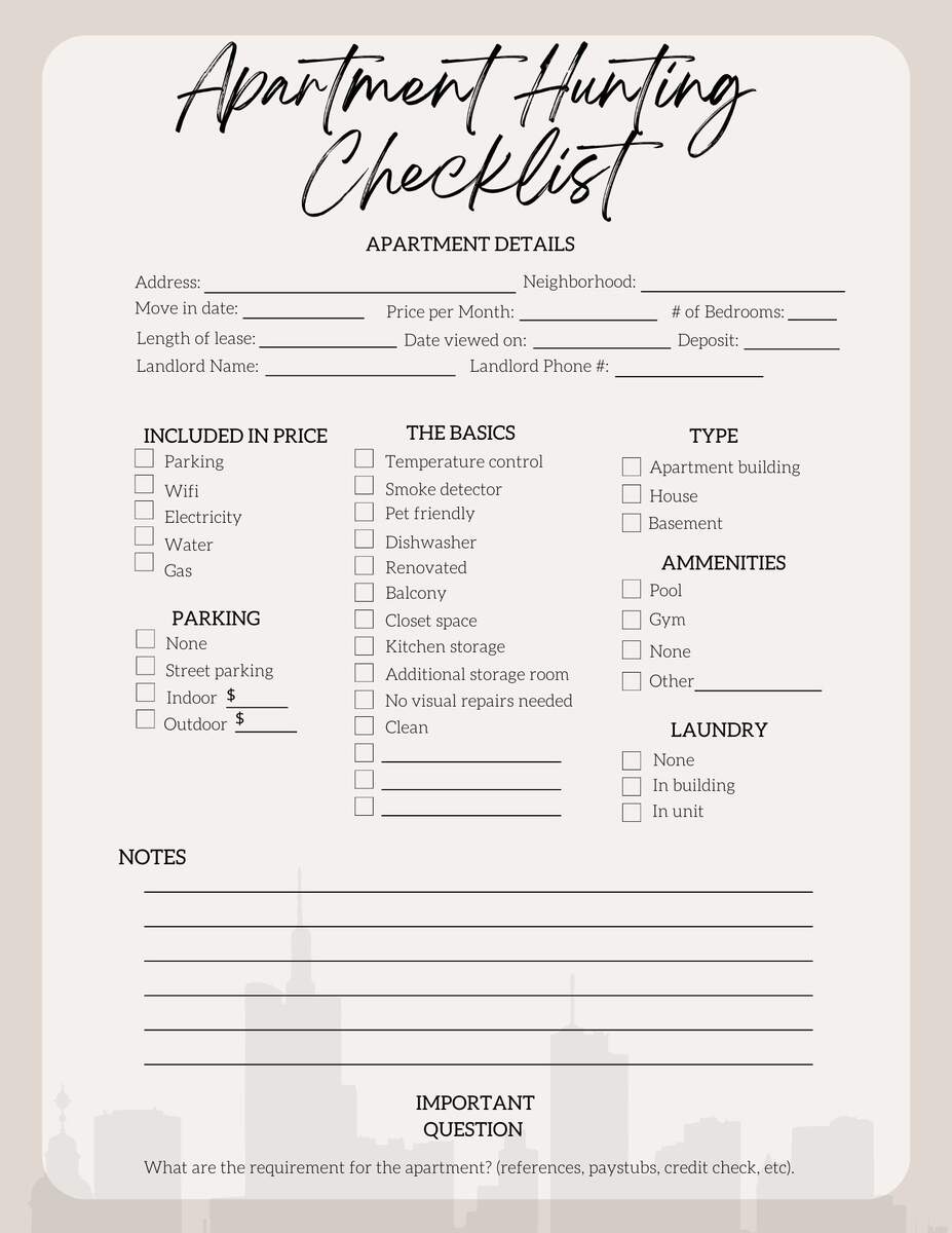 Apartment Hunting Checklist Neutral PDF Printable Instant Download Etsy Apartment Hunting Checklist Neutral PDF Printable Instant Download Etsy